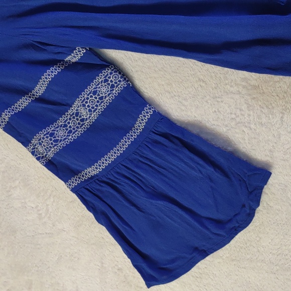 Medium royal blue 1/2 sleeve shirt, With Embroidery Detail by Ruby Rd. - Picture 5 of 14